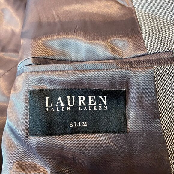 Lauren Ralph Lauren Men 52R Suit Jacket Slim Blazer Sport Coat Gray Career Work - Picture 9 of 11